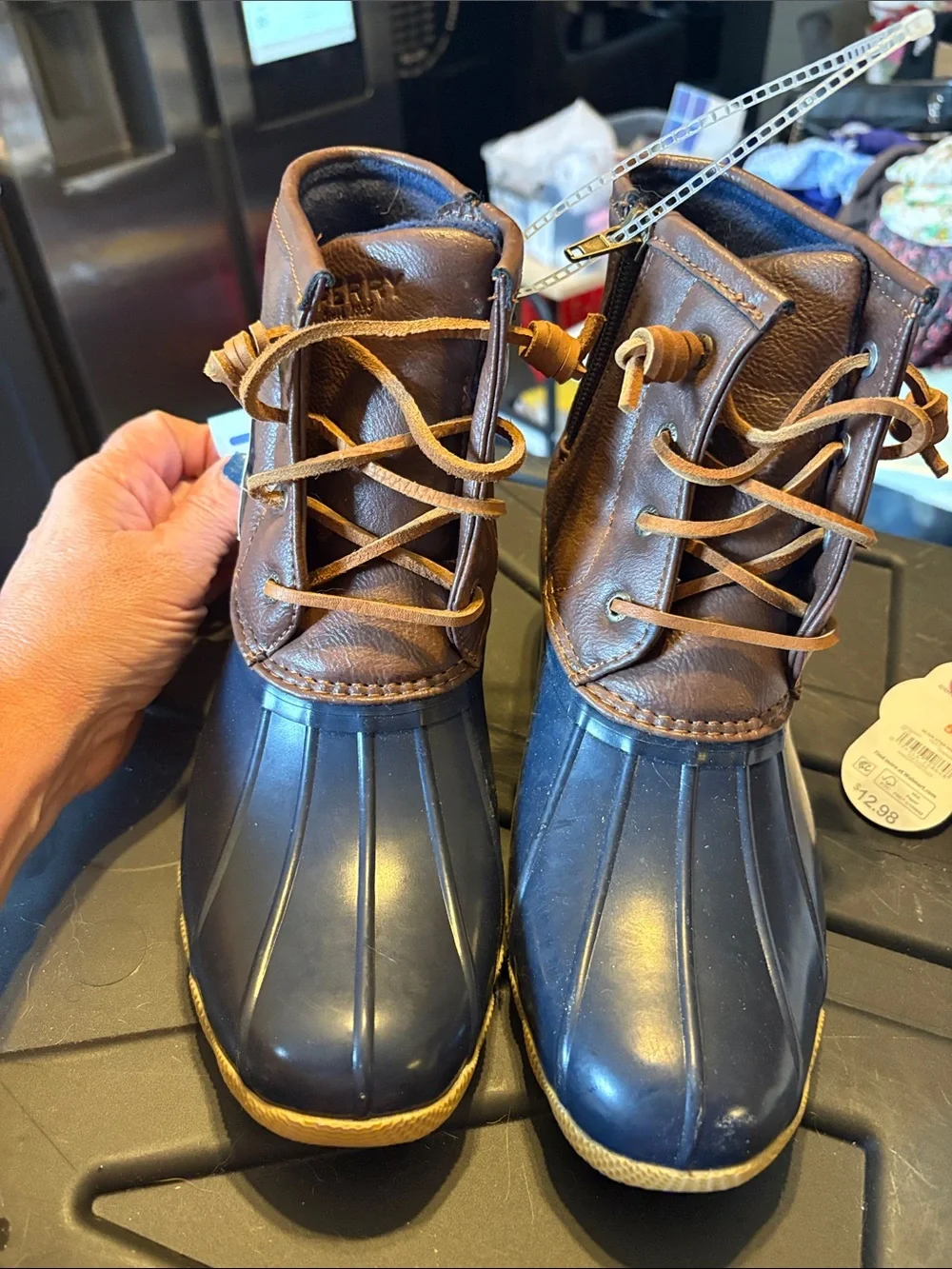 Sperry Kids Navy and Brown Duck Rain & Snow Boots